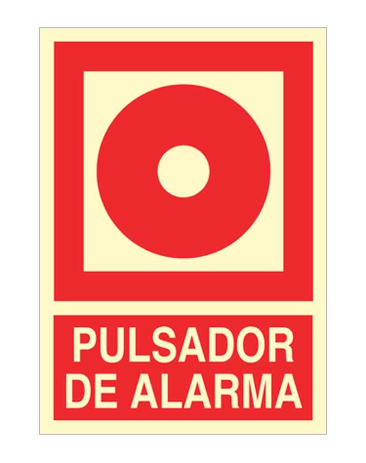 Cartel Pvc Pulsador Alarma 21Cm